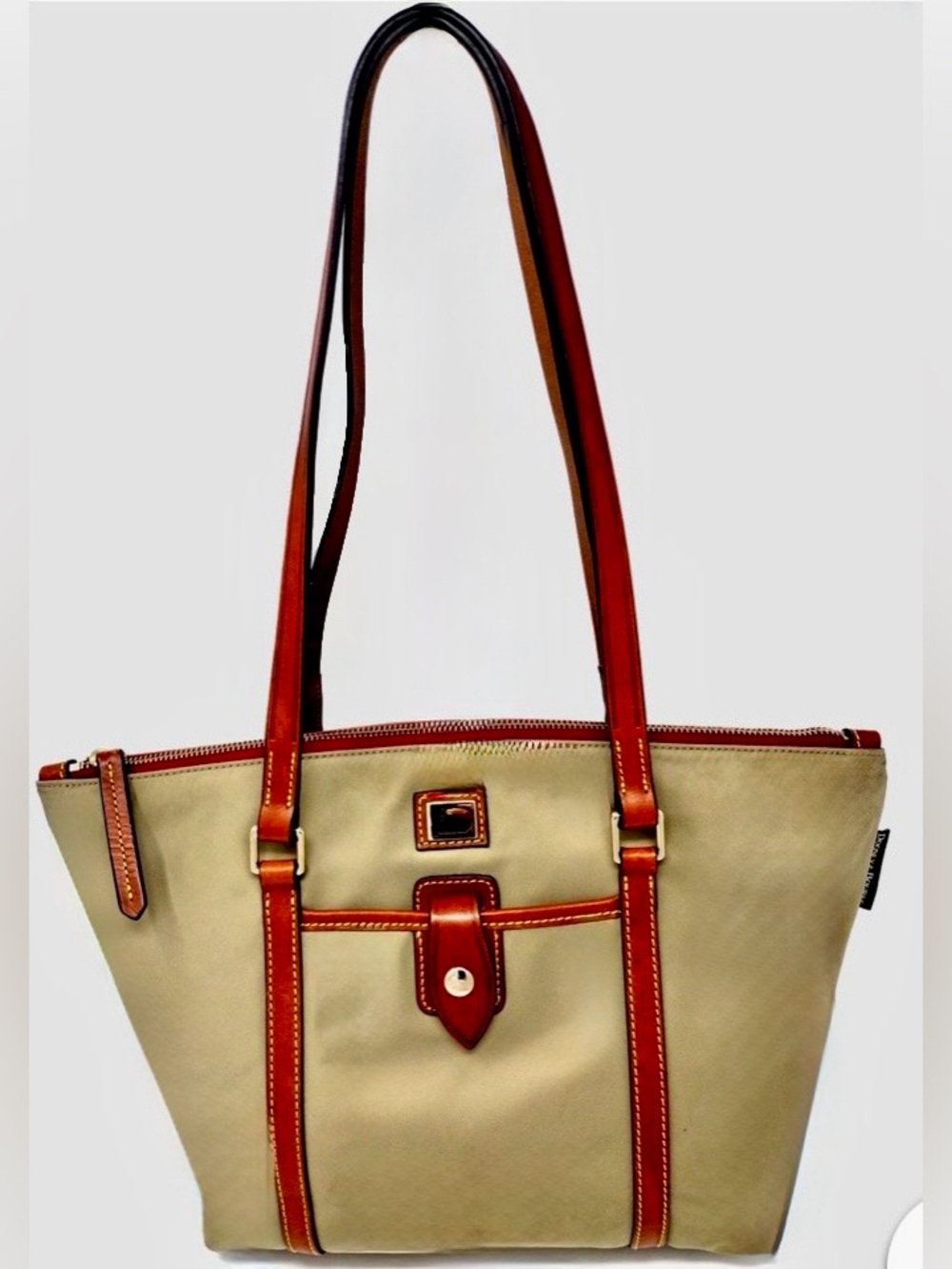 Authentic Dooney & Bourke Wayfarer Large Nylon Tote Zip closure & Leather Trim